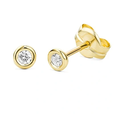 Abbildung von Miore Ohrringe Damen Ohrstecker Gelbgold 9 Karat/ 375 Gold Diamant Brillianten 0.10 ct ⌀ 4 mm