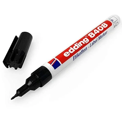 Abbildung von Edding 8408 Permanent Marker, Schuhmarkierungsset, 0,75 mm, schwarze Tinte, 1 Stück