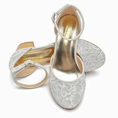 Abbildung von Elsa &amp; ANNA Prinzessin Schuhe Mädchen mit 3 cm hohem Absatz Glitzer für Kleid Partys, Fasching, Karneval High Heels Kinder​​ (WHT2102)