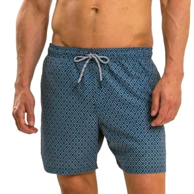 Abbildung von RIPT Herren Essentials Quick Dry UV 50 Sonnenschutz Badeshorts Badehose, Blassblauer Diamantdruck, L