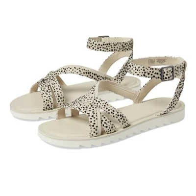 Abbildung von TOMS Damen Rory Flache Sandale, Nebelbeflockter Mini Gepard, Wildleder, 39 EU