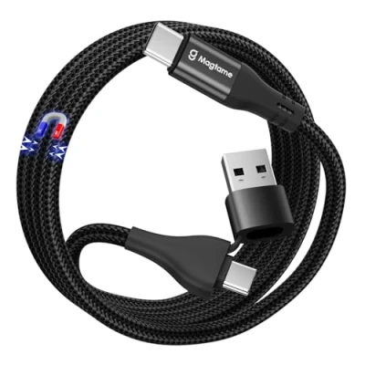 Abbildung von Magtame USB C Kabel, Magnetische A/C zu Kabel 1M, Geflochtene Nylon Typ Schnellladekabel Kompatibel für Smartphone, Samsung Galaxy und andere Gerät