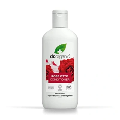Abbildung von Dr Organic Rose Otto Conditioner, Für Männer und Frauen, Natürlich, Vegan, Tierversuchsfrei, Paraben &amp; SLS frei, Recycelbar Aus im Meer gebundenem Plastik recycelt, Zertifiziert Bio, 265ml