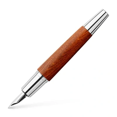 Abbildung von FABER CASTELL 148203 Füllfederhalter e motion Holz / Chrom, Feder: B, inklusive Geschenkverpackung, Schaftfarbe: braun silber