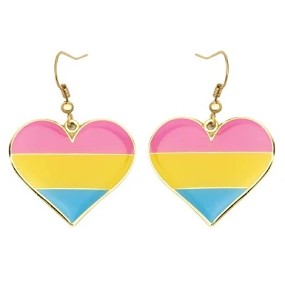 Abbildung von Pansexual Pride Herzform Ohrringe Gay &amp; Lesbian LGBT Geschenke