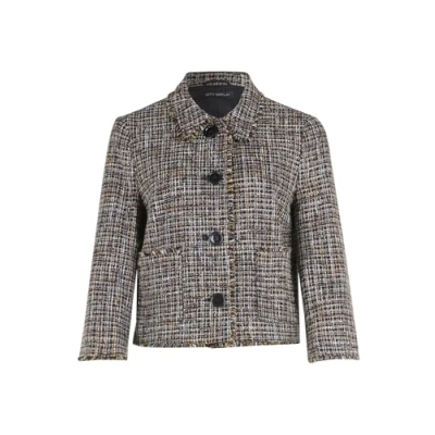 Abbildung von Betty Barclay Damen Casual Blazer mit Fransen Schwarz/Braun,44