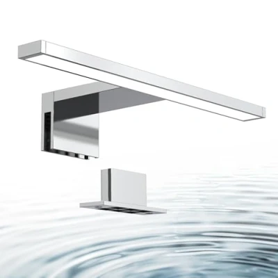 Abbildung von B.K.Licht Spiegelleuchte Bad mit 2 in 1 Montage, neutralweiße Lichtfarbe, klemmbar, Badezimmerlampe, Schrankbeleuchtung, Spiegellampe, Lampe Badezimmer, Spiegelbeleuchtung, 30x10,3x3,6 cm, Chrom