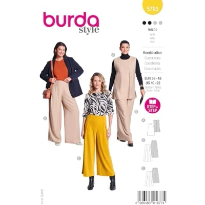 Abbildung von burda style Schnittmuster Damen Kombination Tunika und Hose Gr. 36 48