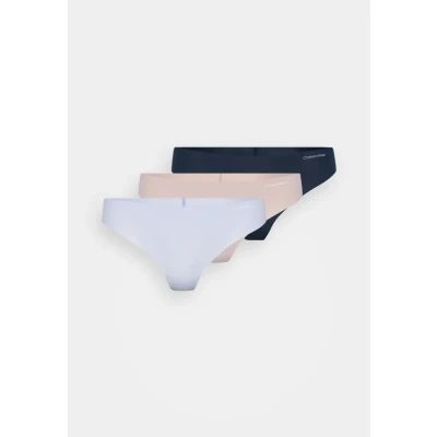 Abbildung von Calvin Klein Underwear Thong Invisibles 3 PACK String, Damen, Größe: Small, Casual blue/speakeasy/cedar
