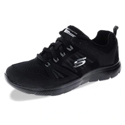 Abbildung von Skechers Damen Summits New World Sneaker, Black Leather Mesh Trim, 38.5 EU