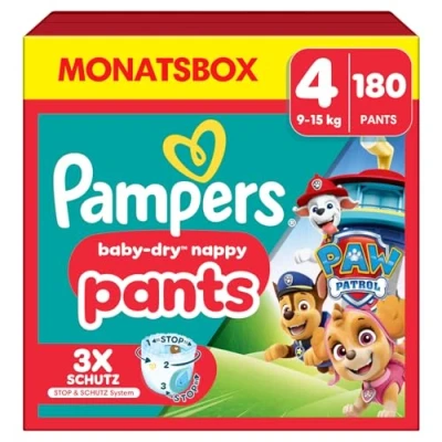 Abbildung von Pampers Baby Dry Pants Windeln Größe 4 9 15 kg 180er Pack