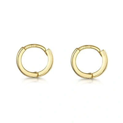 Abbildung von Amberta® 925 Sterling Silber Vergoldet 18K Edle Ringe mit Scharnierbügel Kleine Runde Klapp Creolen Ohrringe Durchmesse 10 mm