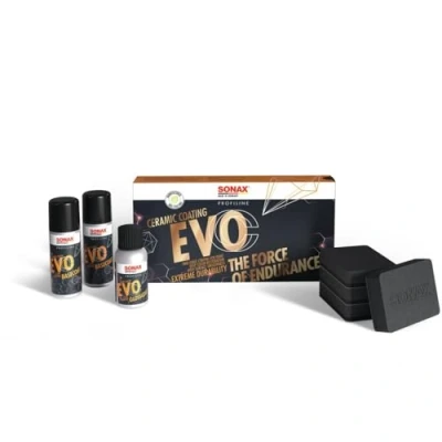 Abbildung von SONAX PROFILINE CeramicCoating CC Evo (150 ml) Zwei Komponenten Coating von Lacken mit verbesserter Haltbarkeit für bis zu 5 Jahre Schutz Art Nr. 02378410