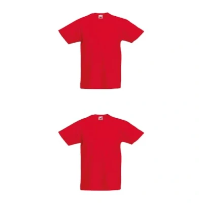Abbildung von GIDUTEX 2er Pack Kinder Tshirts by Fruit of The Loom Original T Unisex (DE/NL/SE/PL, Numerisch, 140, Regular, 2, Rot)