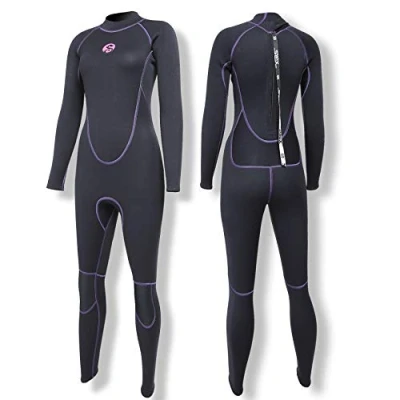 Abbildung von PAWHITS Damen Neoprenanzug 3mm Thermal Langarm Neopren Neoprenanzüge in voller Länge zum Tauchen Pink (Schwarz, M)