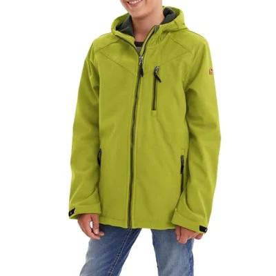 Abbildung von Killtec Jungen Soft Shell Jacke Softshell mit Kapuze Boys Softshelljacke wasserabweisend 00742 dunkellime 176
