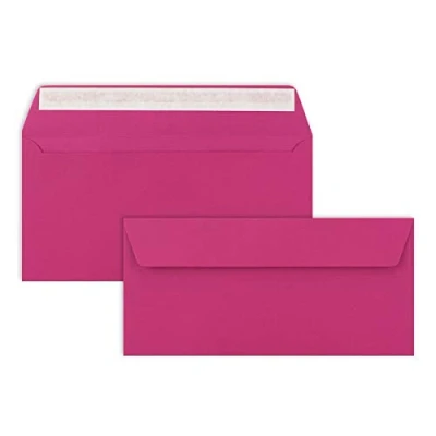Abbildung von 75 Brief Umschläge DIN Lang Amarena Rot gerippt 110 g/m² 11 x 22 cm sehr formstabil Haftklebung Qualitätsmarke: FarbenFroh by GUSTAV NEUSER