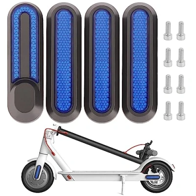 Abbildung von Yungeln 4er Set Scooter Ersatzteiil Seitenabdeckungen mit Rückstrahler aus Kunststoff kompatibel für Xiaomi 1S / M365 Pro2 Elektroscooter Blau