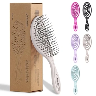 Abbildung von Ninabella Mini Haarbürste ohne Ziepen Bürste für Reisen Entwirrbürste trockenes und nasses Haar Detangler Extensions Hair Brush Cream