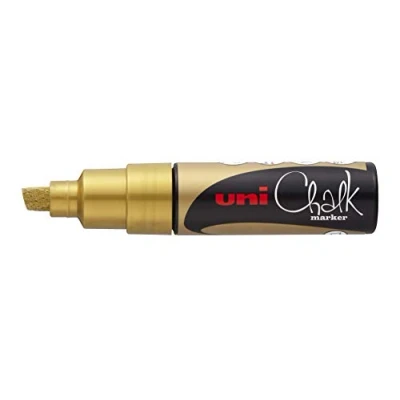 Abbildung von UNI ball 186410 Fenster &amp; Kreidemarker CHALK PWE 8K, 8 mm, Keilspitze, gold