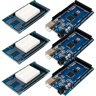 Abbildung von AZDelivery 3 x AZ MEGA2560 Board Bundle mit Prototype Shield kompatibel inklusive E Book!
