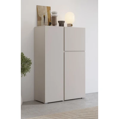 Abbildung von OTTO home Highboard "Metric,Breite 92cm, moderne grifflose Hochkommode 3 Türen,Highboard" Hochschrank mit viel Stauraum, Einlegeböden verstellbar, Türkommode