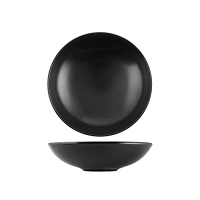 Abbildung von H&amp;h set 6 piatti fondi denver in stoneware nero cm 20