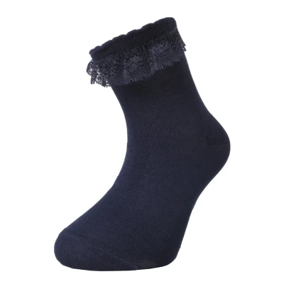 Abbildung von Falke Romantic lace with Socken für Kinder, Größe: 23 26, Marine