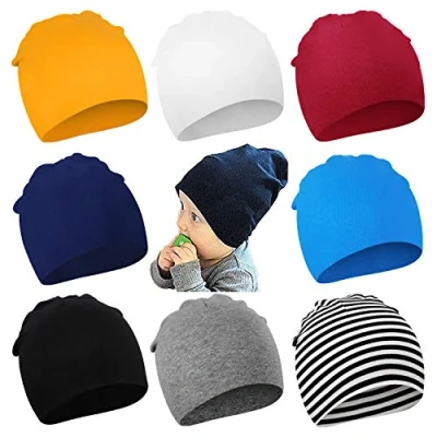 Abbildung von DRESHOW 4 Stücke Unisex Mütze Hut Junge Frühling Mützchen Kleinkind Wendemütze Jersey Slouch Beanie Bekleidung Infant Kindergarten