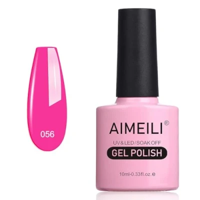 Abbildung von AIMEILI UV LED Gellack ablösbarer Gel Nagellack Nail Polish Neon Peachy Pink (056) 10ml