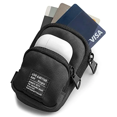 Abbildung von Ringke Mini Pouch Two Pocket Kompatibel mit AirPods Hülle (1st, 2nd, 3rd Gen), Pro Black