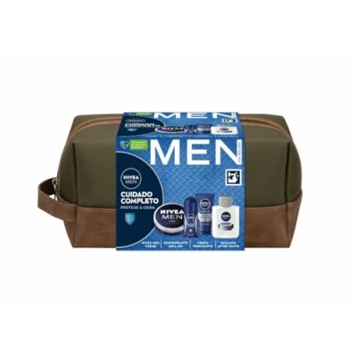 Abbildung von NIVEA MEN Complete Care Pack Kulturbeutel, Geschenkset für Herren mit Gesichtscreme (1 x 75 ml), Ganzkörper Feuchtigkeitscreme 150 After Shave Balm 100 Deodorant ml)