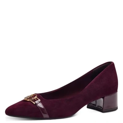 Abbildung von Tamaris Damen Pumps Blockabsatz bequem; Merlot, EU 37
