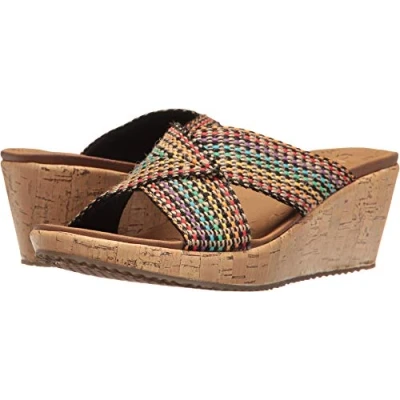 Abbildung von Skechers Damen Beverlee Delighted Schiebe Sandalen, Mehrfarbig/Meereswellen (Ocean Tides), 41 EU