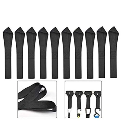 Abbildung von BUYGOO 10PCS Spanngurt Zurrschlaufen Tie Down Straps Zurrgurte Spanngurte 20cm Soft Befestigungsgurte Schlaufen Transportsicherung für ATV, UTV, Motorrad, 7,8 Zoll 125kg/275Lbs Schwarz