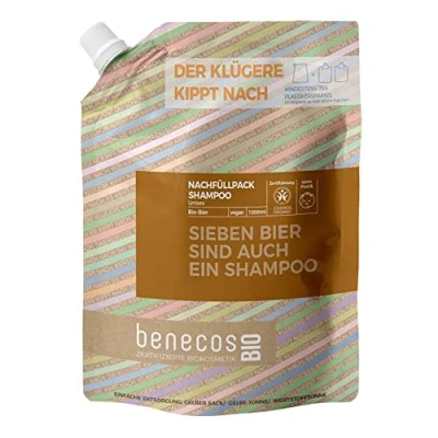 Abbildung von benecosBIO Nachfüllbeutel SHAMPOO Unisex BIO BIER SIEBEN SIND AUCH EIN vegan recyceltes Plastik