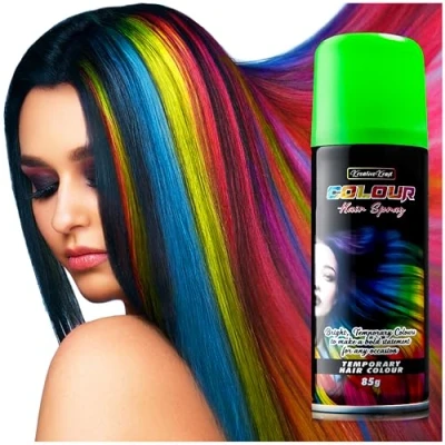 Abbildung von Temporäre Haarfarbe Spray, Auswaschbar (1 x 200ml) Haarspray für Fasching, Karneval (Grün)