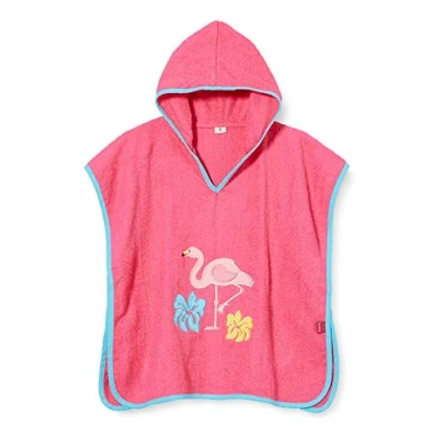 Abbildung von Playshoes Unisex Kinder Frottee poncho Bademantel Handtuch, Flamingo, S Bis Ca. 4 Jahre EU