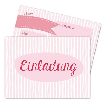 Abbildung von Papierdrachen 12 Einladungskarten zum Kindergeburtstag für Mädchen Motiv Pink Geburtstagseinladungen deine Geburtstagsparty (DIN A6)