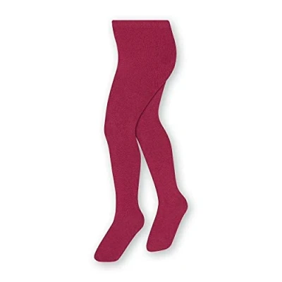 Abbildung von STEVEN Einfache Und Glatte Baumwollstrumpfhose Für Kinder/Höhe 68cm bis 158cm/Perfekt Kühlere Tage/Blickdicht/Strumpfhosen Kinder/Unisex/Alter 0 11/Rotwein/116cm 122cm