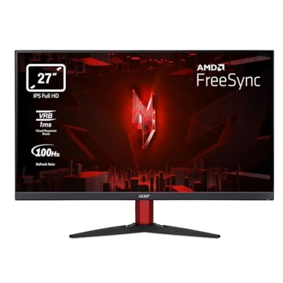 Abbildung von Acer Nitro KG272E Gaming Monitor 27 Zoll (69 cm Bildschirm) Full HD, 100Hz HDMI, 75Hz VGA, 1ms (VRB), 2xHDMI 1.4, AMD FreeSync, Schwarz