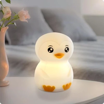 Abbildung von ANSMANN Nachtlicht Kinder, Tier Lampe, Pinguin aus Silikon, wiederaufladbar, dimmbar, verschiedenfarbig,Geburtstagsgeschenk für Jungen &amp; Mädchen