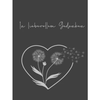 Abbildung von In liebevollem Gedenken: Kondolenzbuch für die Trauerfeier zur Beerdigung. Ein Trauerbuch ist eine bleibende Erinnerung an letzte Ehre und Möglichkeit alle Trauernden Abschied zu nehmen.