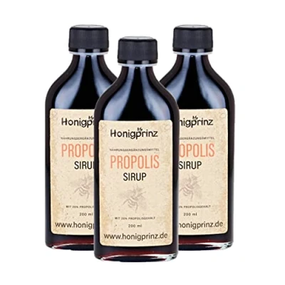 Abbildung von Propolis Sirup mit natürlichem Propolis, Honig, Salbei und Sonnenhut (3 x 200ml)