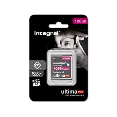Abbildung von Integral 128GB Compact Flash Karte UDMA 7 1066x Speed VPG 65 160MB/s Lesen und 135MB/s Beschreiben Professionelle High Speicherkarte