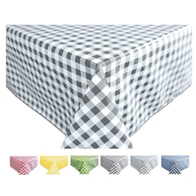 Abbildung von Wachstuch Tischdecke Abwaschbar Eckig 140 x 240 cm Kariert Karo Hellgrau