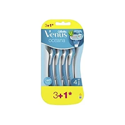 Abbildung von Venus Gillette Oceana Einwegrasierer für Damen, Packung mit 4 Klingen (3+1 gratis)