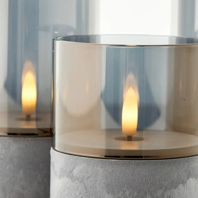 Abbildung von LED Tischleuchte Bougie grau/rauchgrau transparent