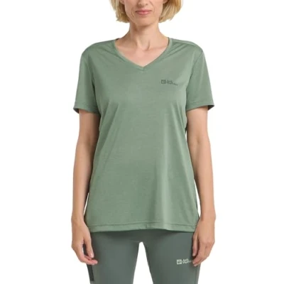 Abbildung von Jack Wolfskin Crosstrail Tshirt basic, Damen, Größe: XL, Eucalyptus