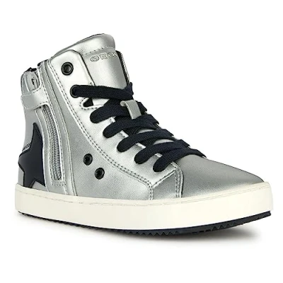 Abbildung von Geox J Kalispera Girl A Sneaker, DK Silver/Black, 28 EU
